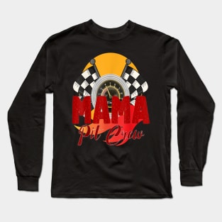 Mom Car Racing Birthday Party Family Matching Mama Pit Crew Long Sleeve T-Shirt